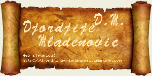 Đorđije Mladenović vizit kartica